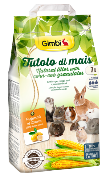 Litters > Corn cob litter with lemon scent | GIMBORN