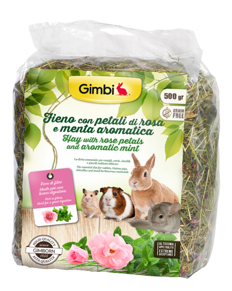 Hays and Herbs > Hay with rose petals and aromatic mint | GIMBORN