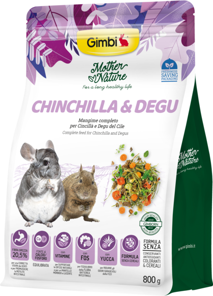 Alimenti > GIMBI MOTHER NATURE CHINCHILLA&DEGU 800G | GIMBORN