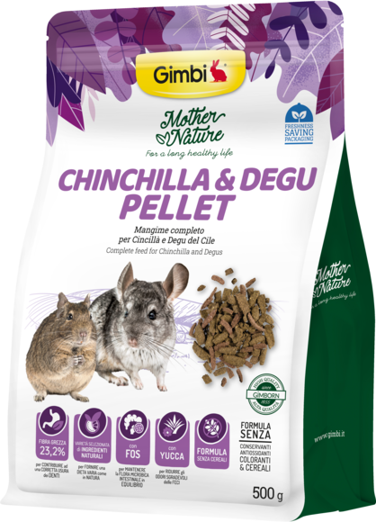 Alimenti > GIMBI MOTHER NATURE CHINC.&DEGU PELLET 500G | GIMBORN