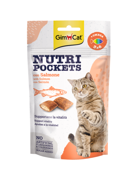 Snack > GimCat Nutri Pockets con Salmone 60g | GIMBORN