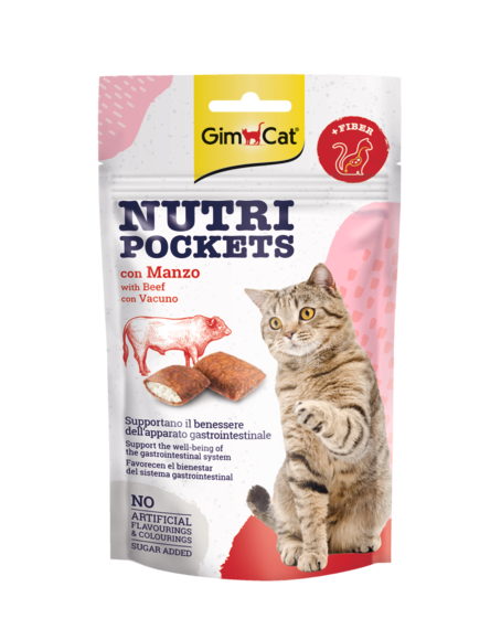 Snack > GimCat Nutri Pockets con Manzo e Malto 60g | GIMBORN