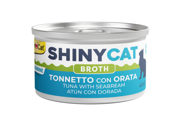 Alimenti umidi > ShinyCat tonnetto con orata in brodo di cottura 70g | GIMBORN