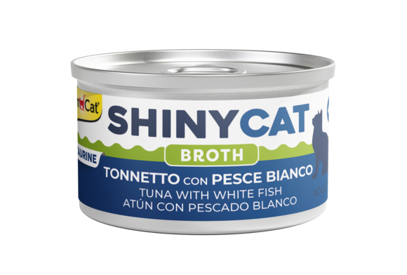Alimenti umidi > ShinyCat TONNETto CON PESCE BIANCO in brodo di cottura | GIMBORN