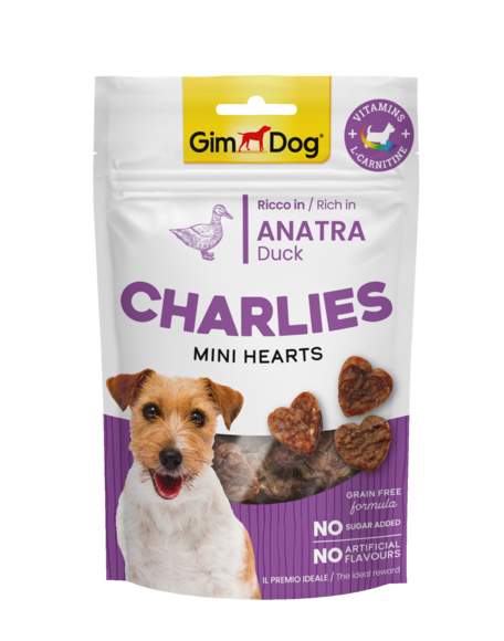 Snack > CHARLIES MINI HEARTS ANATRA 70GR | GIMBORN