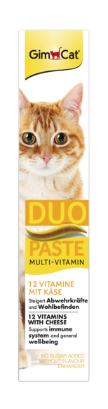 Pastes > GimCat Duo-Paste Multi-Vitamin 12 Vitamins with Cheese 50g | GIMBORN