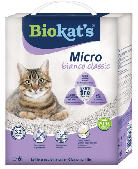 Lettiere agglomeranti > BIOKAT'S MICRO BIANCO CLASSIC 6LT | GIMBORN