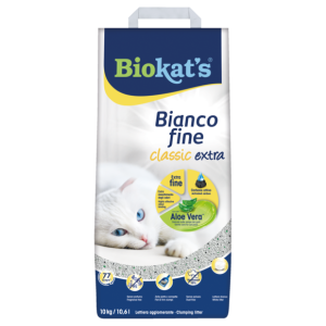 Clumping litters > Biokat's* Bianco fine classic extra with Aloe Vera** 10KG | GIMBORN
