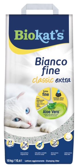 Topaklanan kumlar > Biokat's* Bianco fine classic extra con Aloe Vera** 10KG | GIMBORN