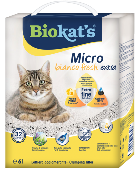 Clumping litters > BIOKAT'S MICRO BIANCO FRESH EXTRA 6L | GIMBORN