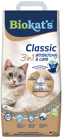 Clumping litters > BIOKAT'S CLASSIC 3in1 ATTRAC. & CARE 10L | GIMBORN
