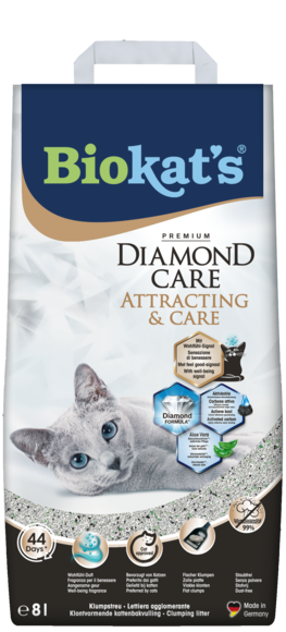 Clumping litters > BIOKAT'S DIAMOND CARE ATTRACT. & CARE 8L | GIMBORN