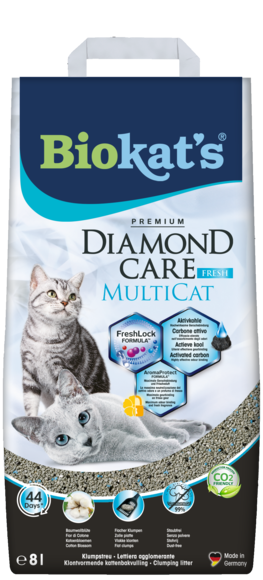 Clumping litters > BIOKAT'S DIAMOND CARE MULTICAT FRESH 8l | GIMBORN