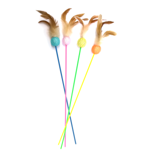 Toys > CAT TEASER W/BALL&FEATHERS | GIMBORN