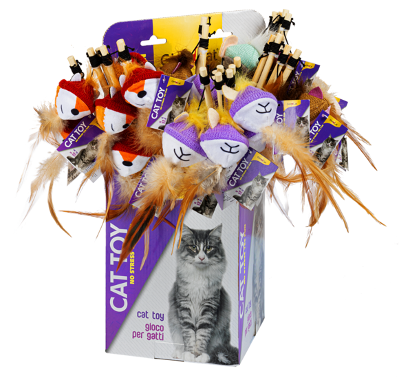Toys > CAT TEASER W/PLUSH&CATNIP | GIMBORN