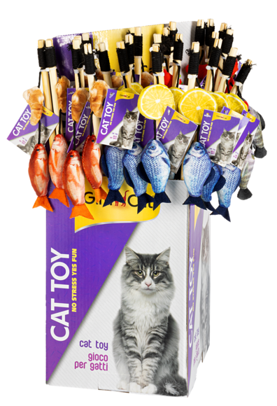 Giochi > CAT TEASER W/FISH&CATNIP | GIMBORN