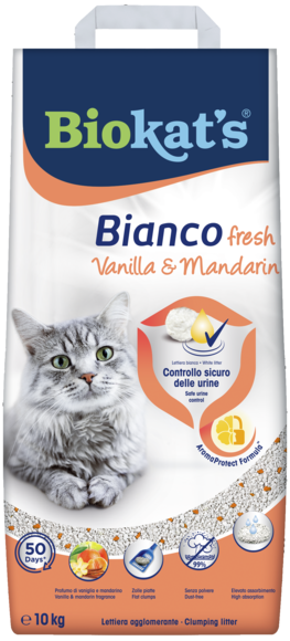 Clumping litters > Bianco Fresh Vanilla&Mandarin 10kg | GIMBORN